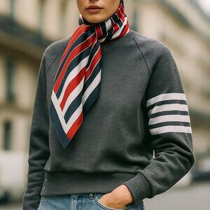 Thom Browne Medium Grey Raglan Sleeve 4-bar Sweatshirt Made In Japan sz1/Org$900